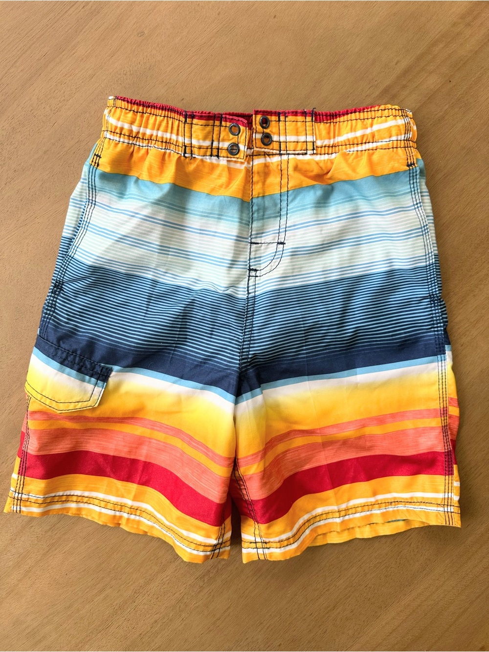 Kanu Surf Boys Multicolor Striped Swim Trunks, Size 10/12